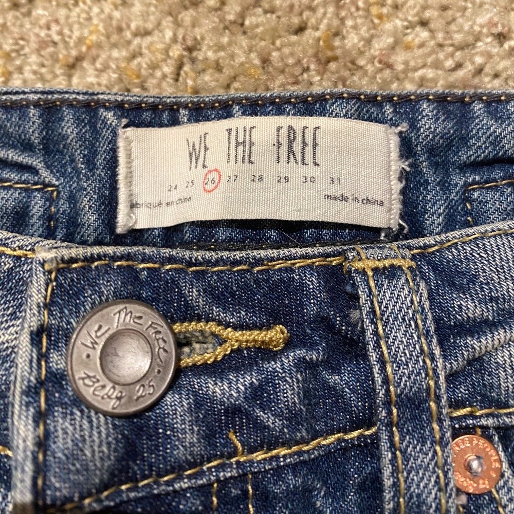 We The Free Medium Wash Distressed Denim Skirt- Size 26 - Picture 4 of 4